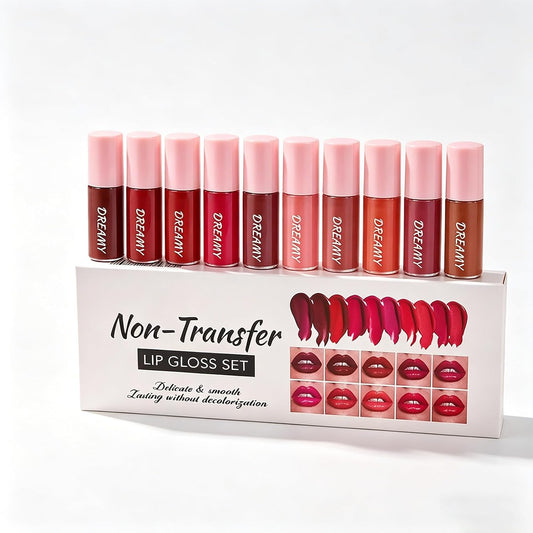 10Pcs Velvet Lip Oil Stain with Non-Transfer Formula