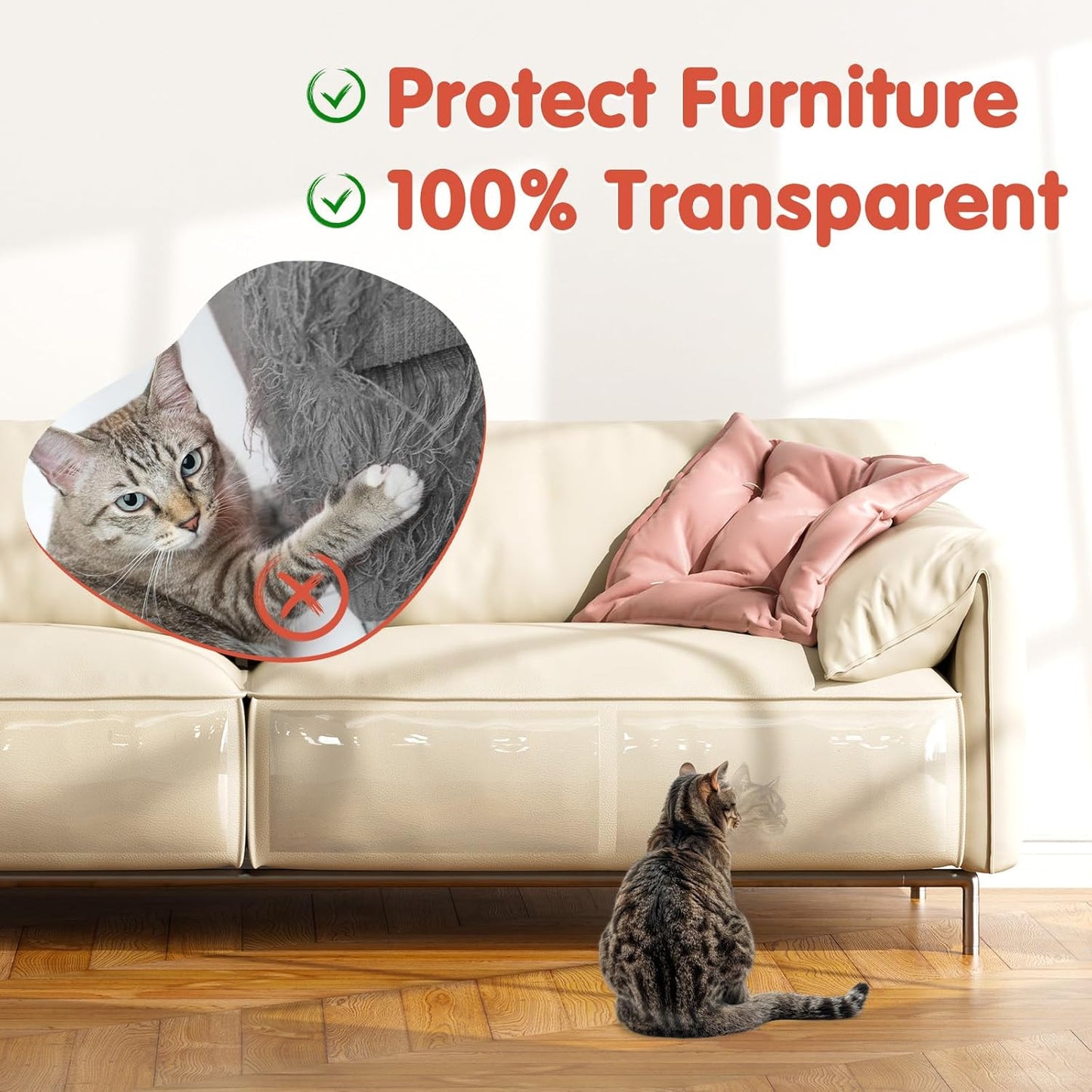 10 Pcs Transparent Anti-Scratch Sofa Protector Film