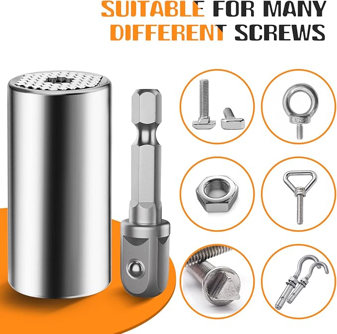 Socket Wrench Set With Drill Adapter 7-19 mm-Universal Socket Tools