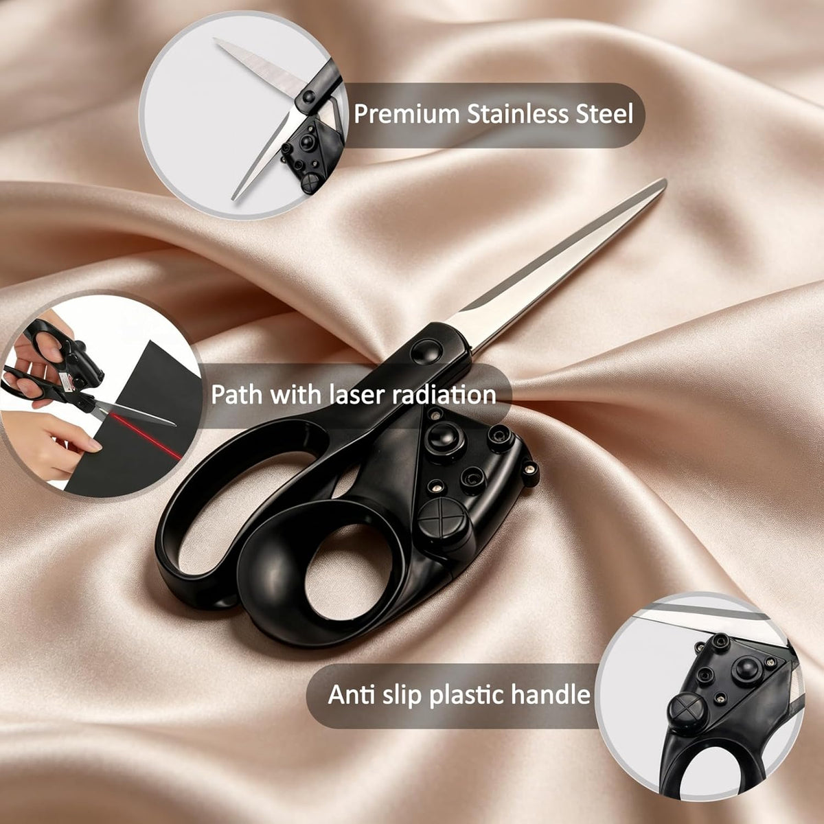 Laser Guided Scissors, Stainless Steel Sewing Shears