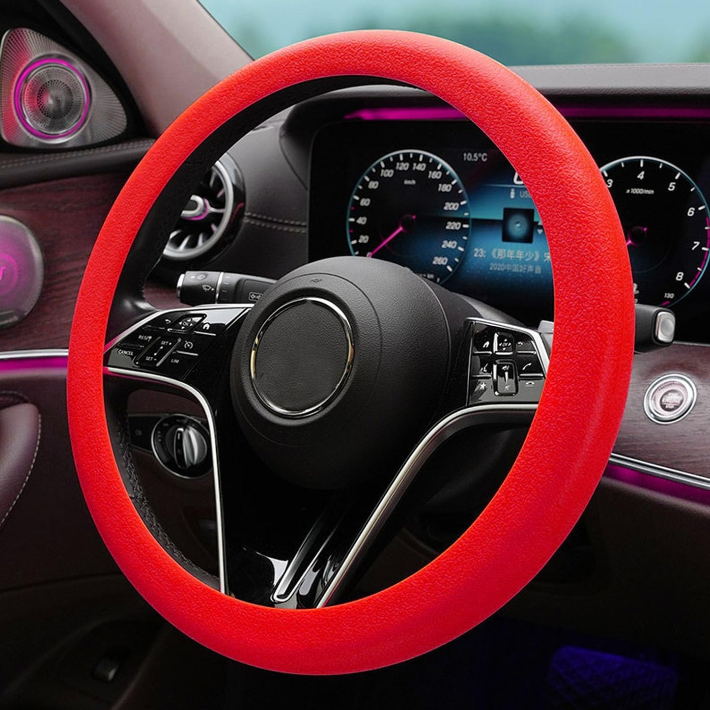 Car Steering Wheel Cover – Universal Fit Anti-Slip, Odorless Stretchy Steering Wheel Protector for Most Cars