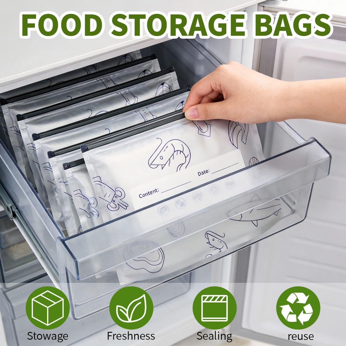 30 Pcs Reusable Aluminum Foil Storage Bags