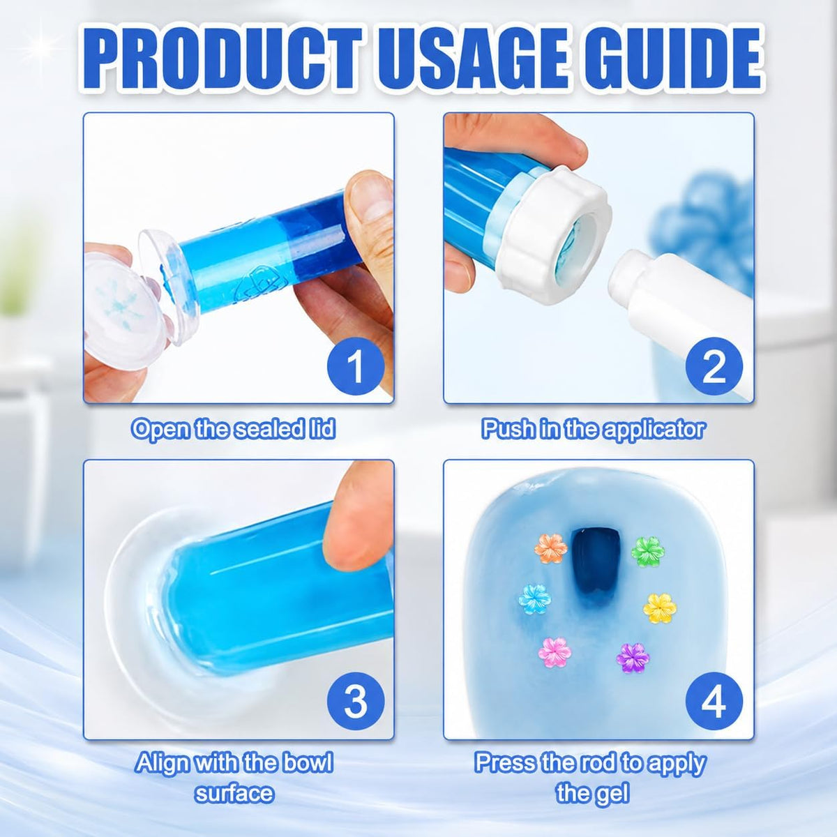 42 Flower Toilet Gel Stamps – Fresh Scents, Long-Lasting Odor Elimination-3 Pack