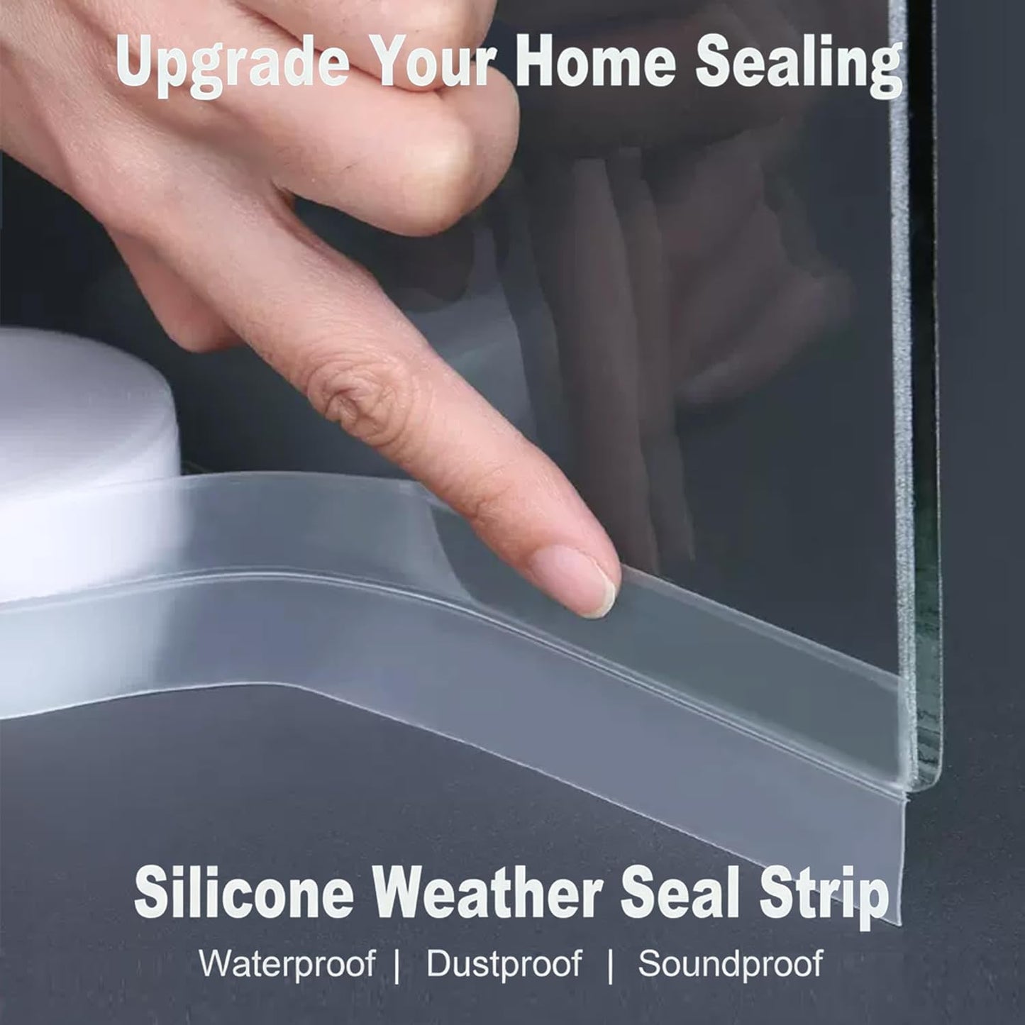 Weather Stripping Door Seal Ideal for Doors, Windows and Shower Glass Gaps, Transparent