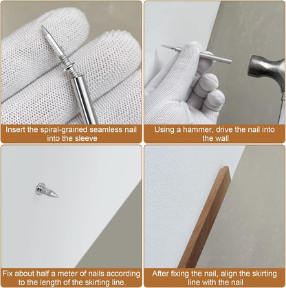 100 Double-Ended Baseboard Nails - Invisible Safety Screws