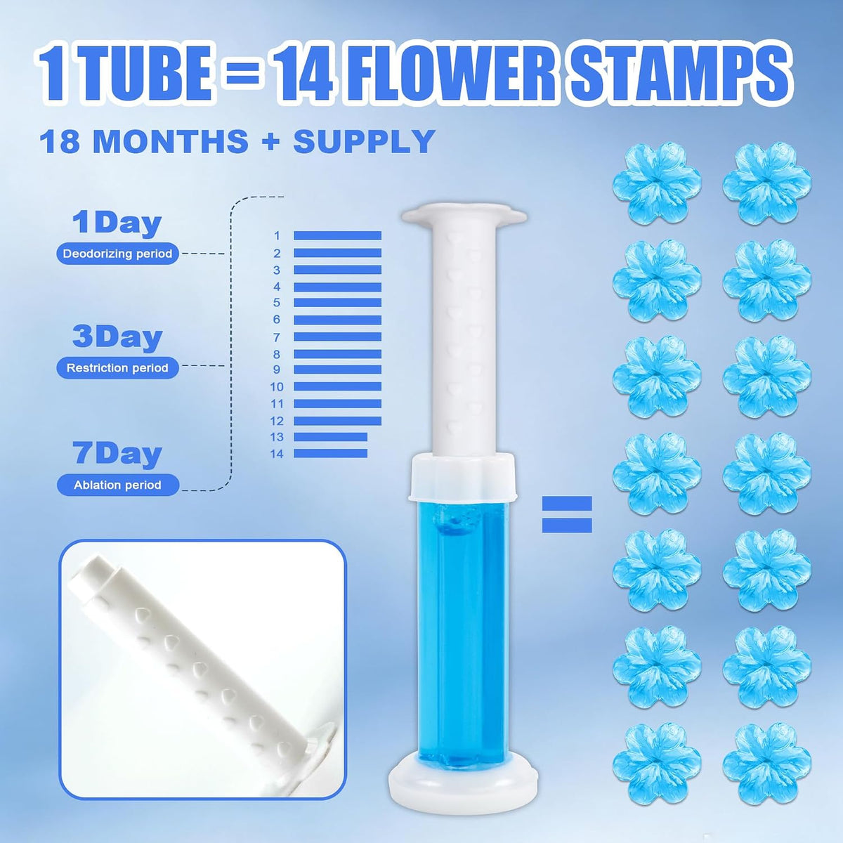 42 Flower Toilet Gel Stamps – Fresh Scents, Long-Lasting Odor Elimination-3 Pack