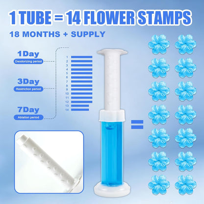 42 Flower Toilet Gel Stamps – Fresh Scents, Long-Lasting Odor Elimination-3 Pack