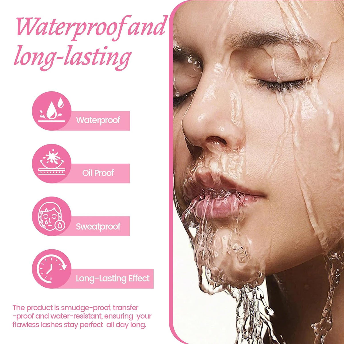 Double-Ended Waterproof Mascara, Smudge-Resistant Curling Primer-2 Pack
