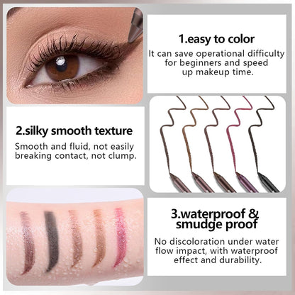12 Colors Eyeliner Pencil Set Waterproof Metallic Finish