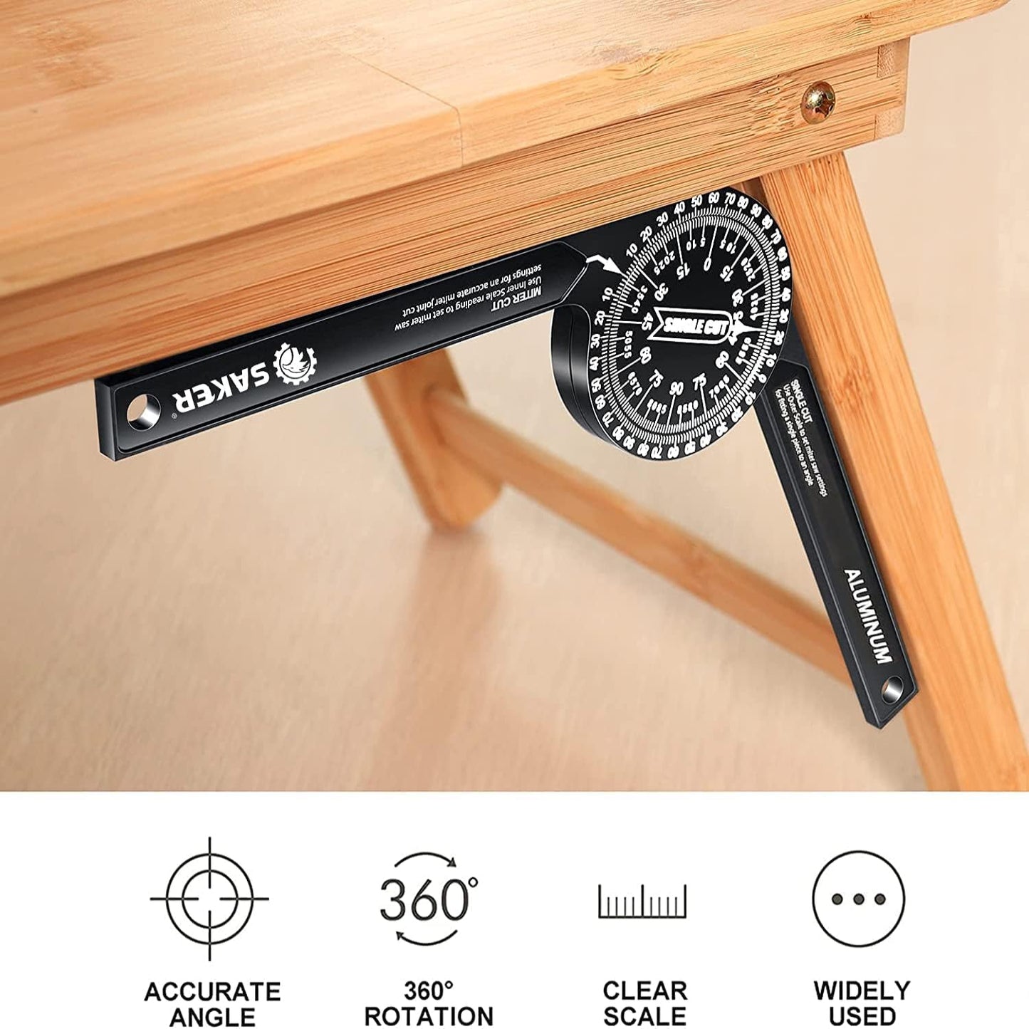 Aluminum Alloy Miter Saw Protractor | 7-Inch Rust-Resistant Angle Gauge