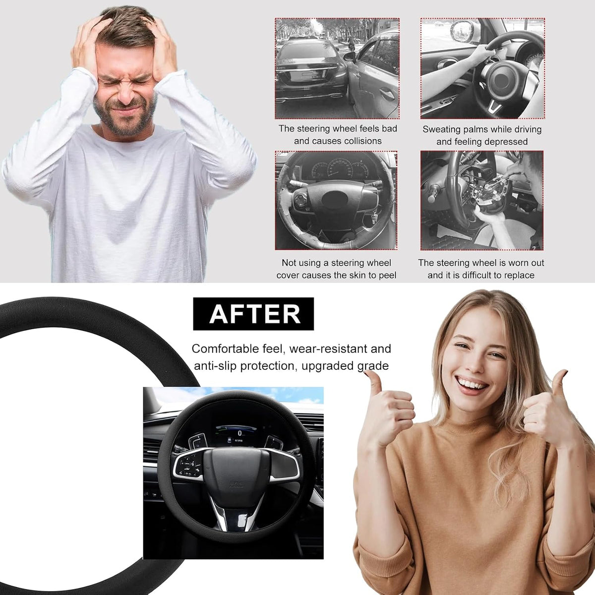 Car Steering Wheel Cover for Most Car Models