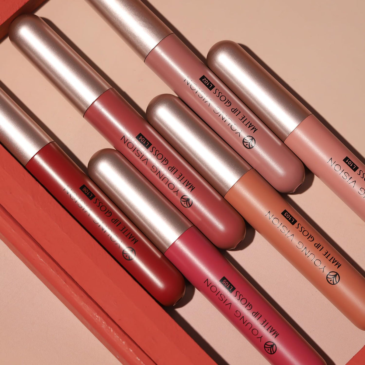 6-Pc Matte Long-Lasting Nude Liquid Lipstick Set, Long-Lasting
