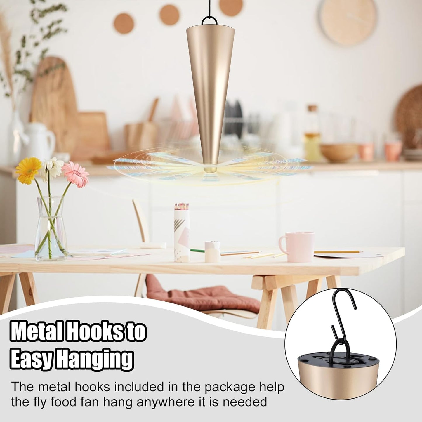 Soundless Fly Swatter with Holographic Blades – Portable Fly Fan for Bees, Wasps & Outdoor Use