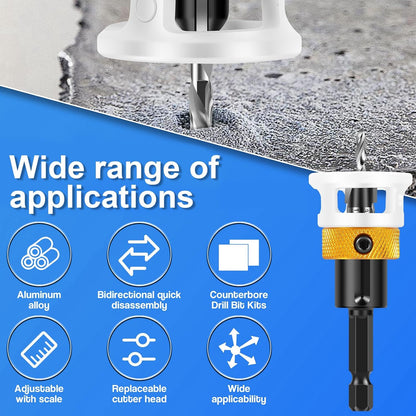 4 Pcs Countersink Drill Bit Set 2.8mm, 3.2mm, 3.5mm, 4mm with 1/4inch Hex Shank Countersink Bits