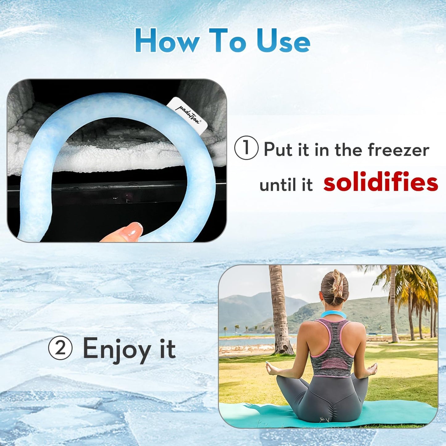 Cooling Neck Tube – Reusable Wearable Neck Cooler with Insulated Storage Bag for Sports, Hiking & Hot Weather
