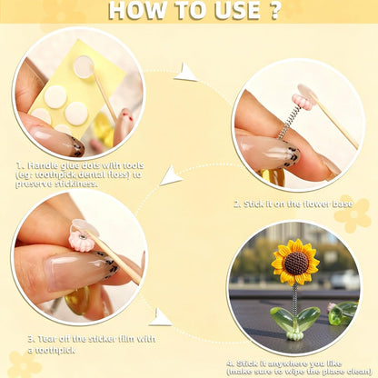 5 Pcs Sunflower Car Dashboard Decorations for Cute Cars
