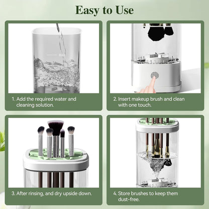 Portable Electric Makeup Brush Cleaner with Built-in Stand
