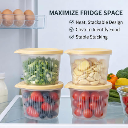 Food Storage Containers With Lids - Drain Strainer