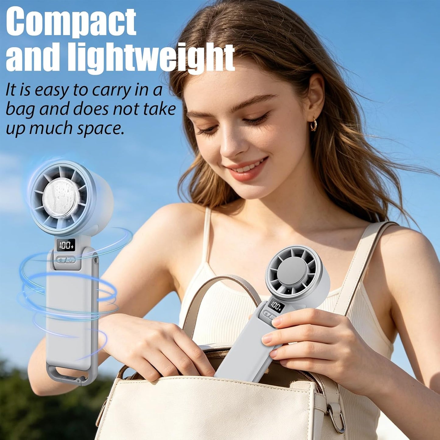 Portable Handheld Turbo Fan with Ice Cooling