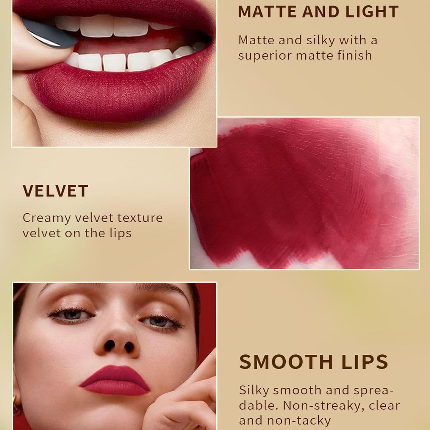 2-in-1 Matte Lipstick & Lip Gloss 3-Piece Set – Matte Finish