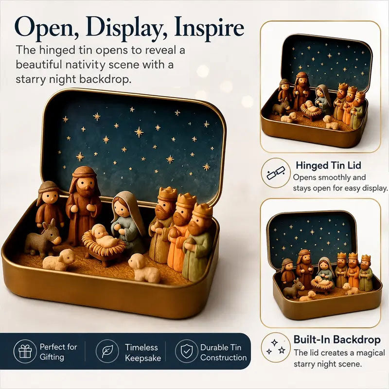 Handmade Mini Christmas Nativity Scene Ornament