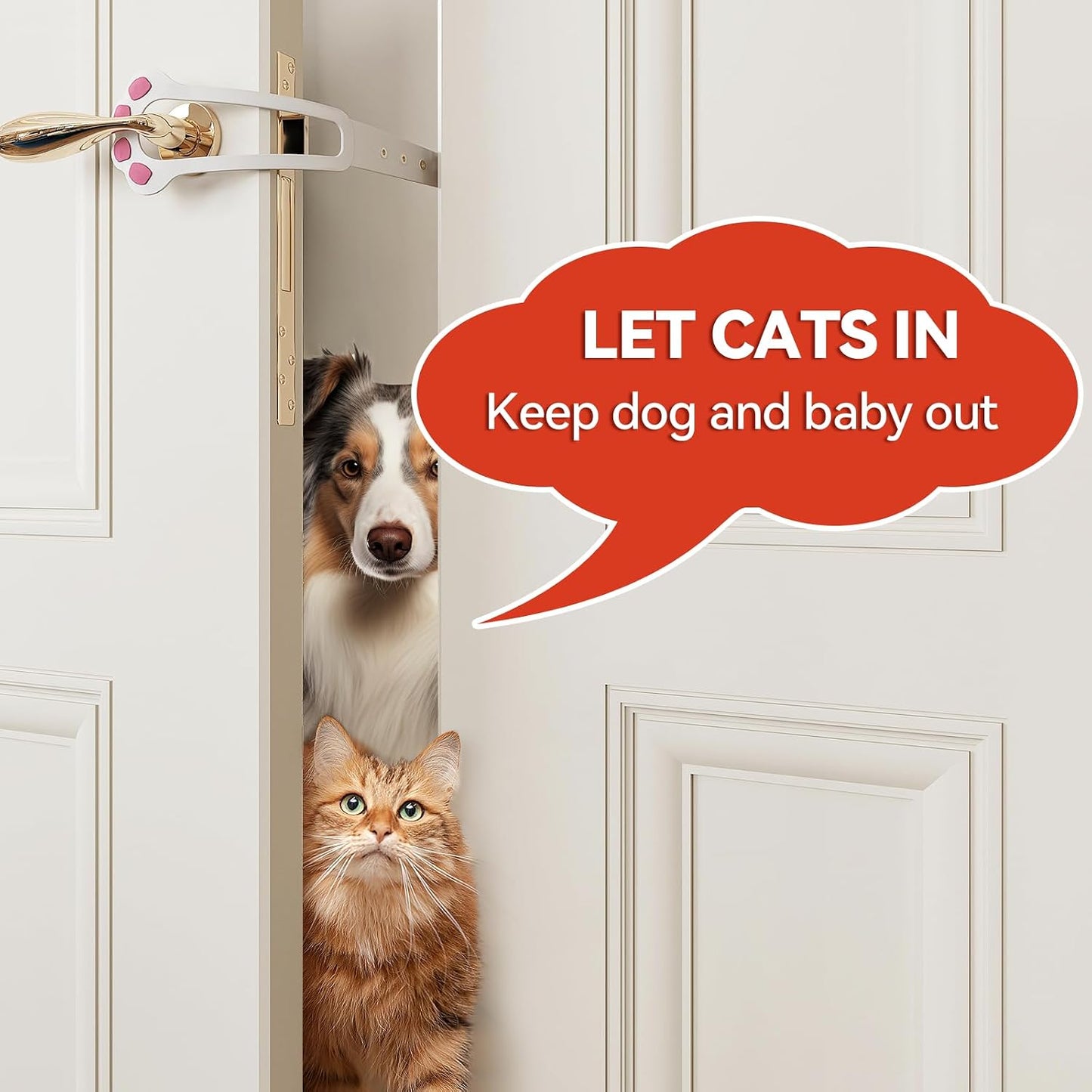 2 Pcs Pet Door Latch for Cat with 4 Adjustable Size