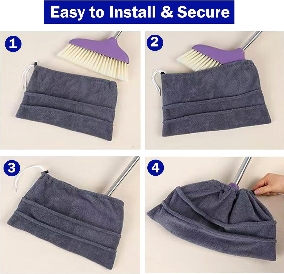 3Pack Reusable Microfiber Broom Covers