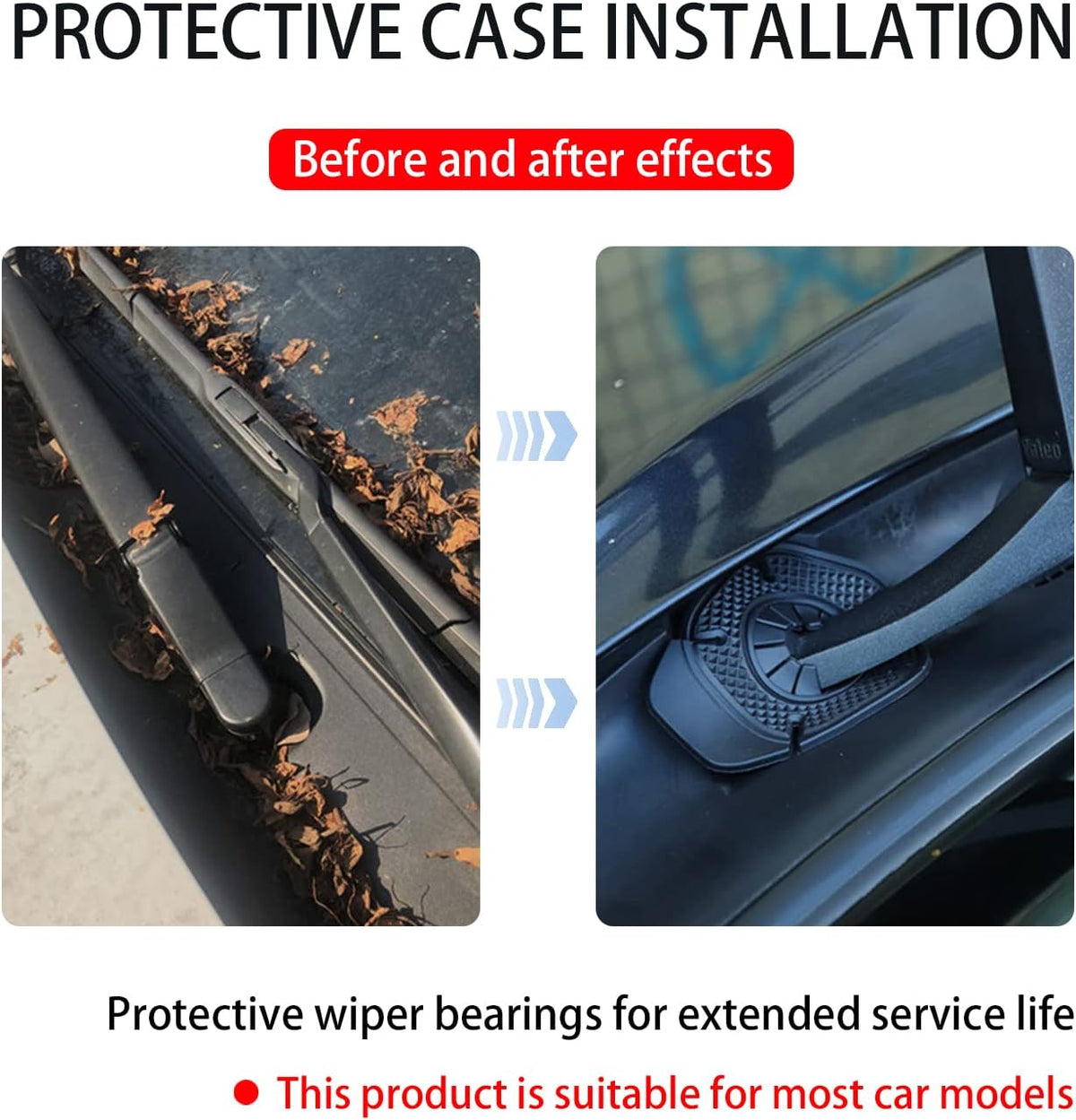 6PCS Car Wiper Arm Hole Protector, Silicone Windshield Wiper Dust Cover