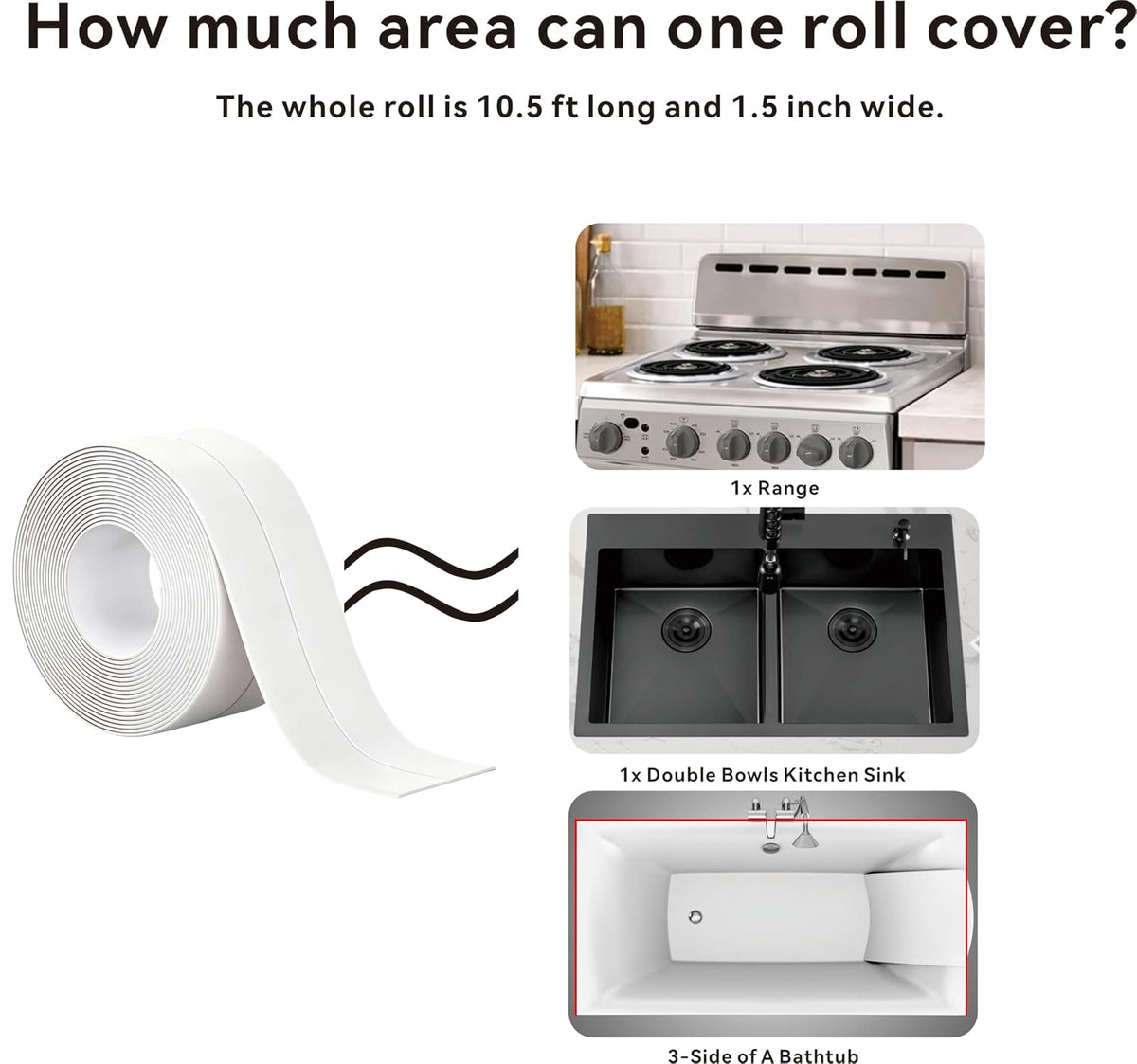 Self Adhesive Waterproof Caulking Tape Peel & Stick Sealant Strip