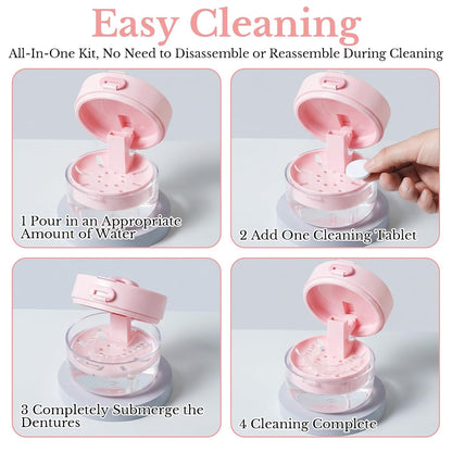 3-in-1 Denture Bath Box with Leak Proof