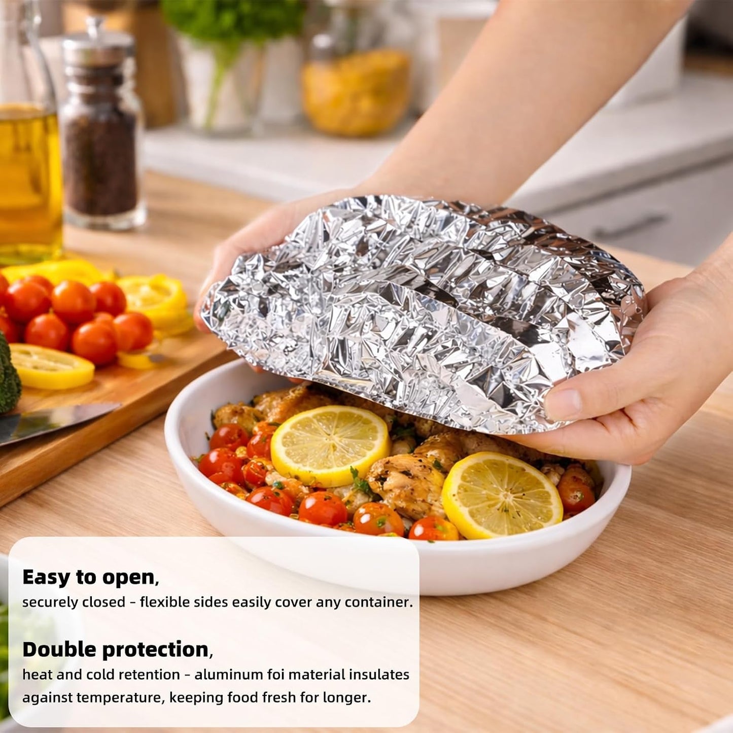 50 Pcs / Set Reusable Aluminum Foil Thermal Cover For Home Use