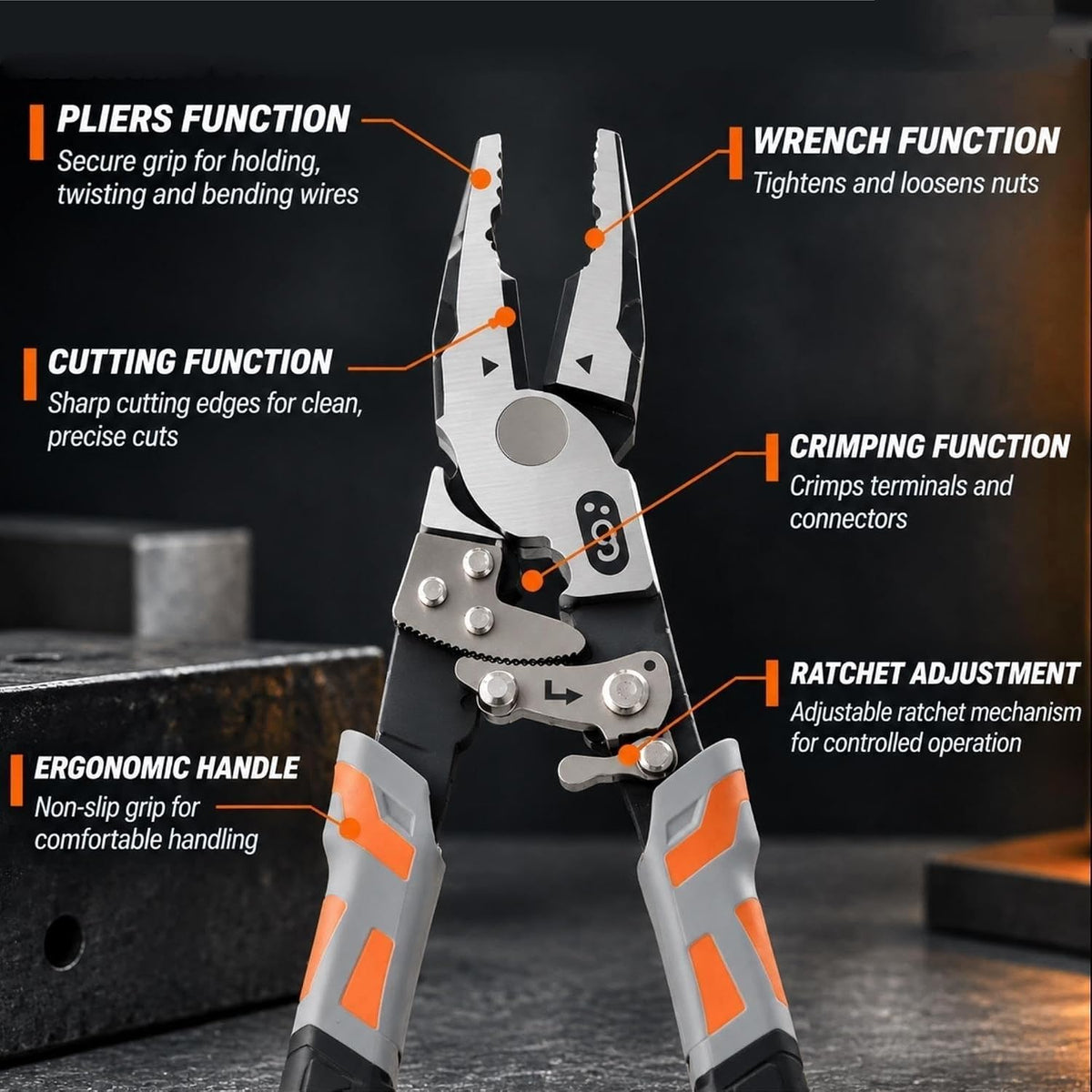 9" Ratcheting Locking Pliers