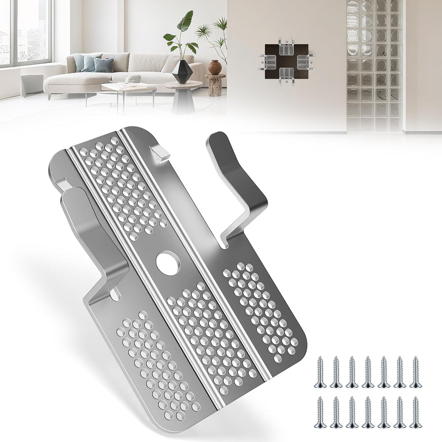 Professional Hole Repair Patch Kit for Wall and Sheetrock, Strong Metal Backing Clips with Screws