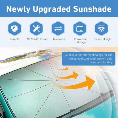 Car Windshield Sun Shade Umbrella for SUV, Sedan & Vehicles