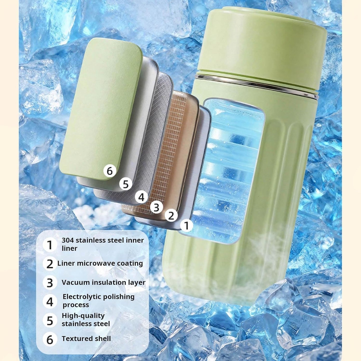 2-in-1 Portable Ice Cube Cup for Outdoor Summer Cold Drinks