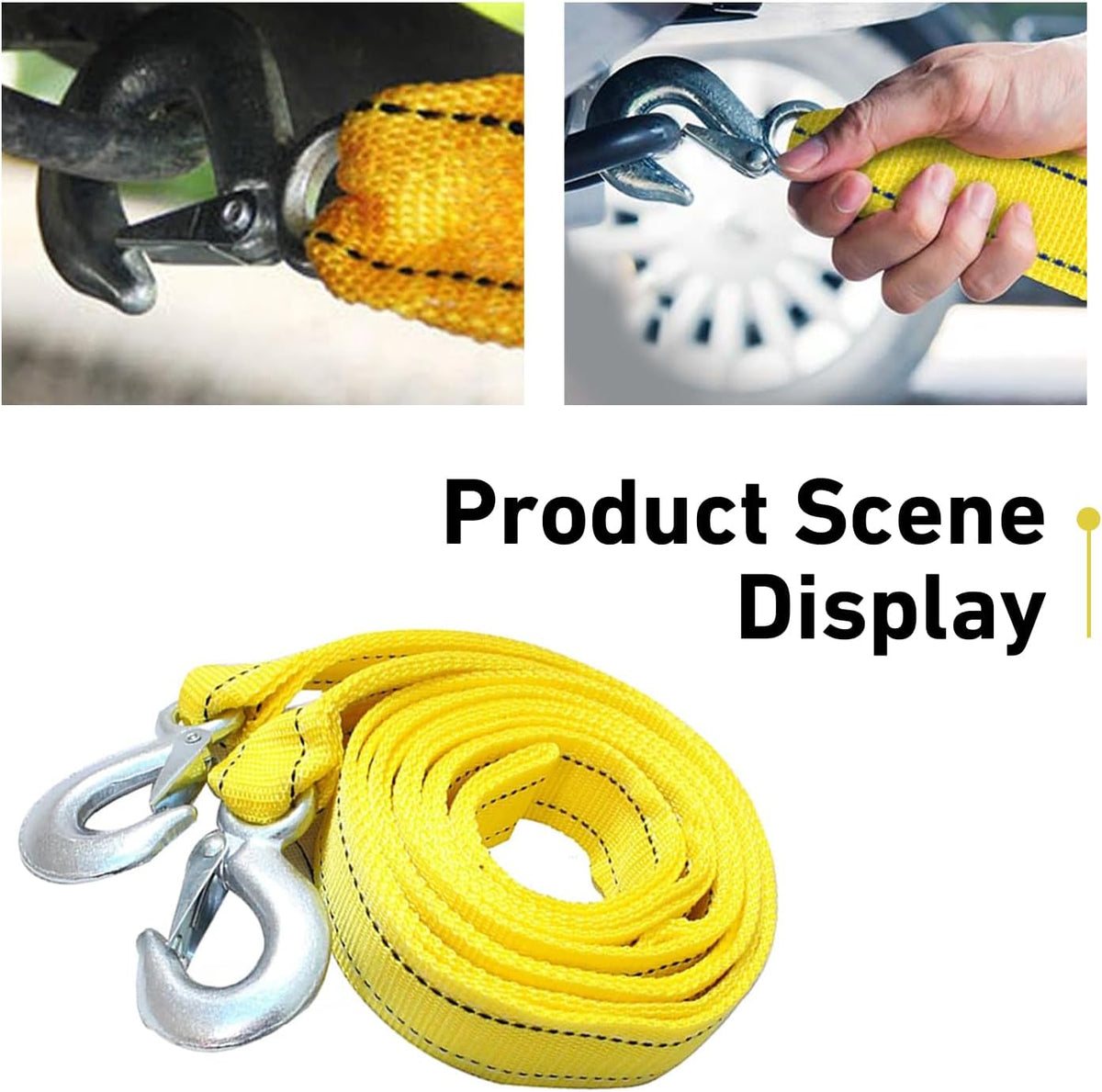 5-Ton Durable Automotive Tow Strap - 4M Thickened Multi-function Recovery Tool