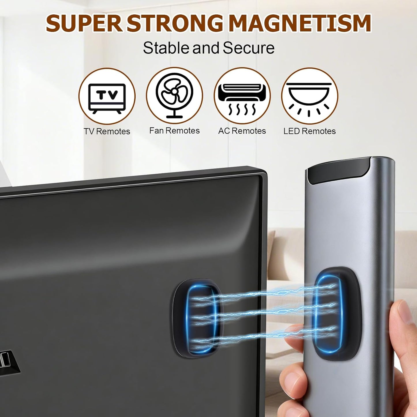 Magnetic Remote Control Holder Self-Adhesive Wall Mount,Upgraded Silicone Organizer Storage Wall Holder