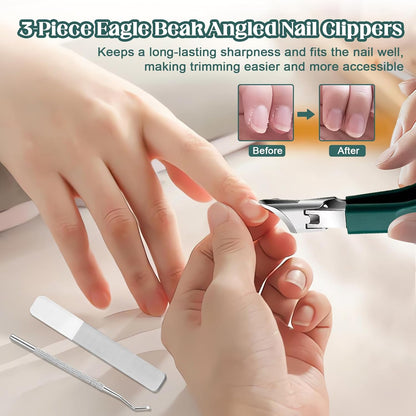 Eagle Beak Beveled Nail Clippers Manicure Set, Anti-Splash Slanted