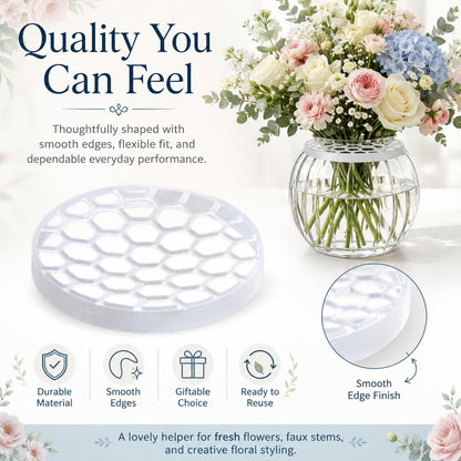 4PCS Silicone Flower Arranging Grid – Reusable Flexible Floral Organizer for Small Centerpieces & DIY Home Decor