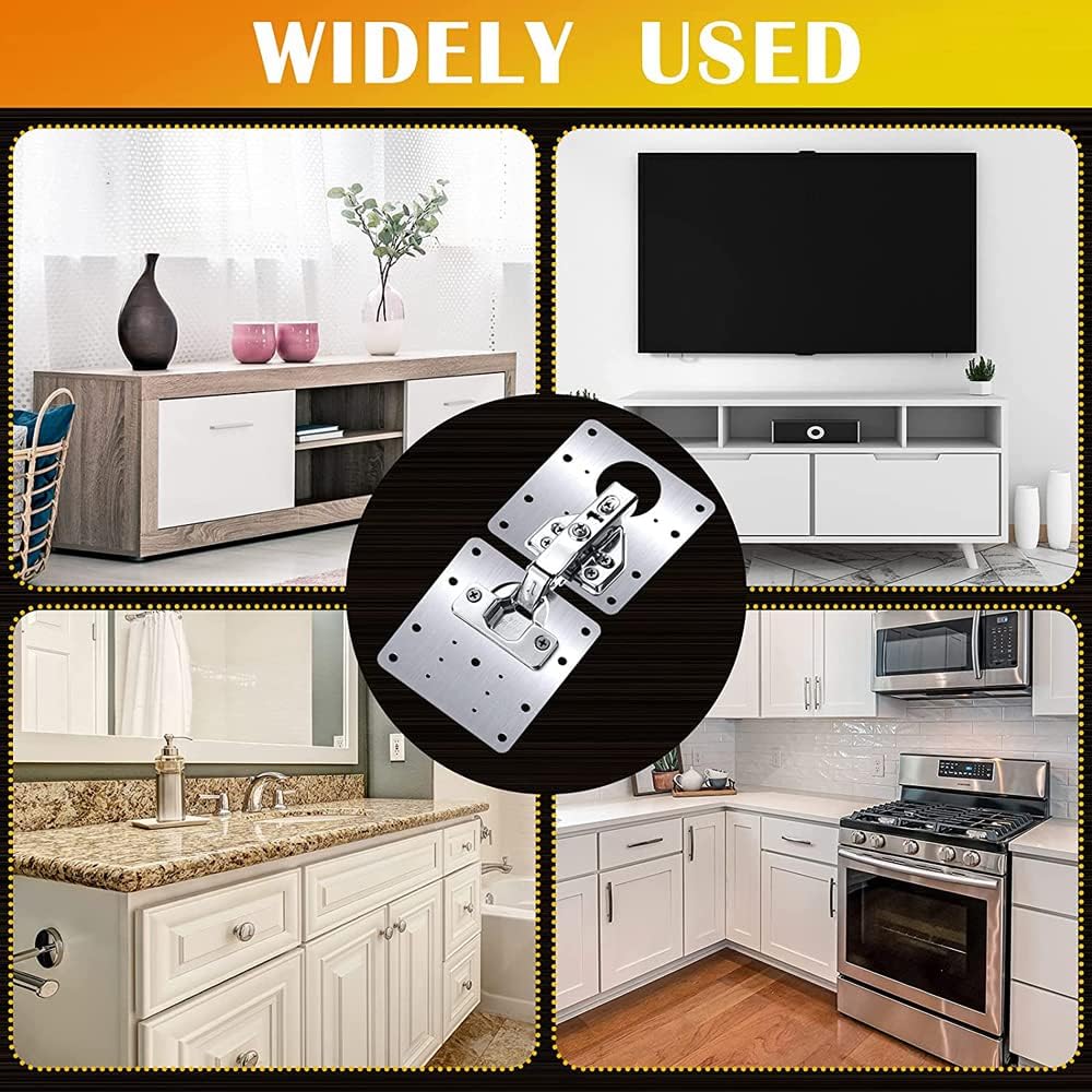4 Pcs Cabinet Hinges Repair Plate