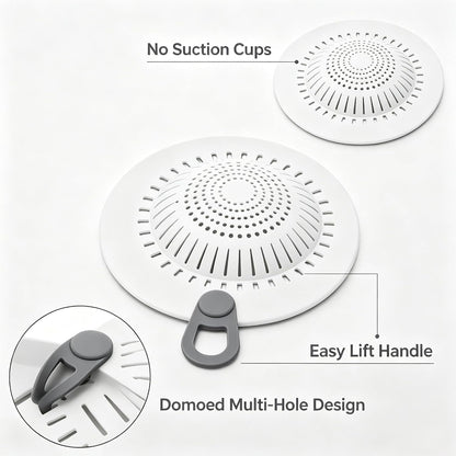 2 Pcs Silicone Drain Strainer, Pull-Tab Hair Catcher for Bathroom & Kitchen