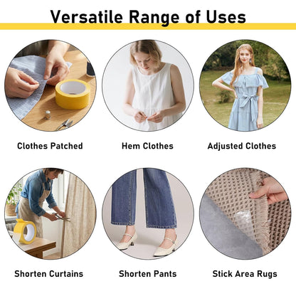 Double Sided Fabric Tape Heavy Duty for Clothes, Walls, Crafts, Rugs, Hem, Carpet, Woodworking