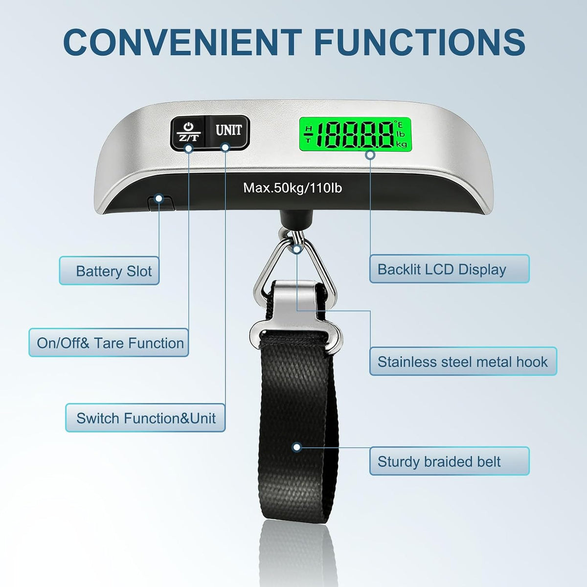 Digital Luggage Scale – Portable Hanging Suitcase Weight Scale