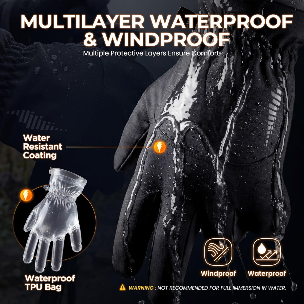 Winter Waterproof Ski Snow Warm Gloves