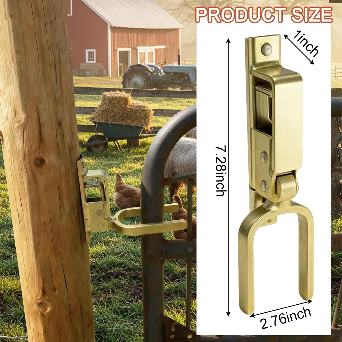 Self-Locking Gate Bolt—Heavy-Duty, One-Handed Operation Bolt