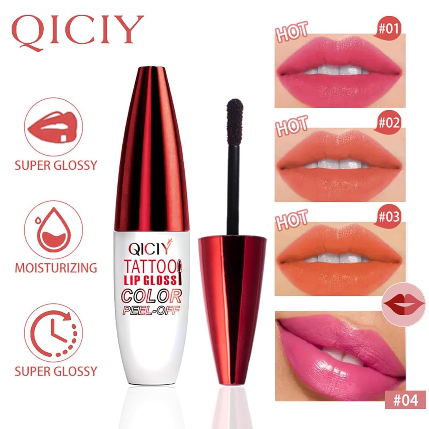 Peel Off Lip Stain Lip Tint Waterproof Long-Lasting Tear-off Lip Gloss