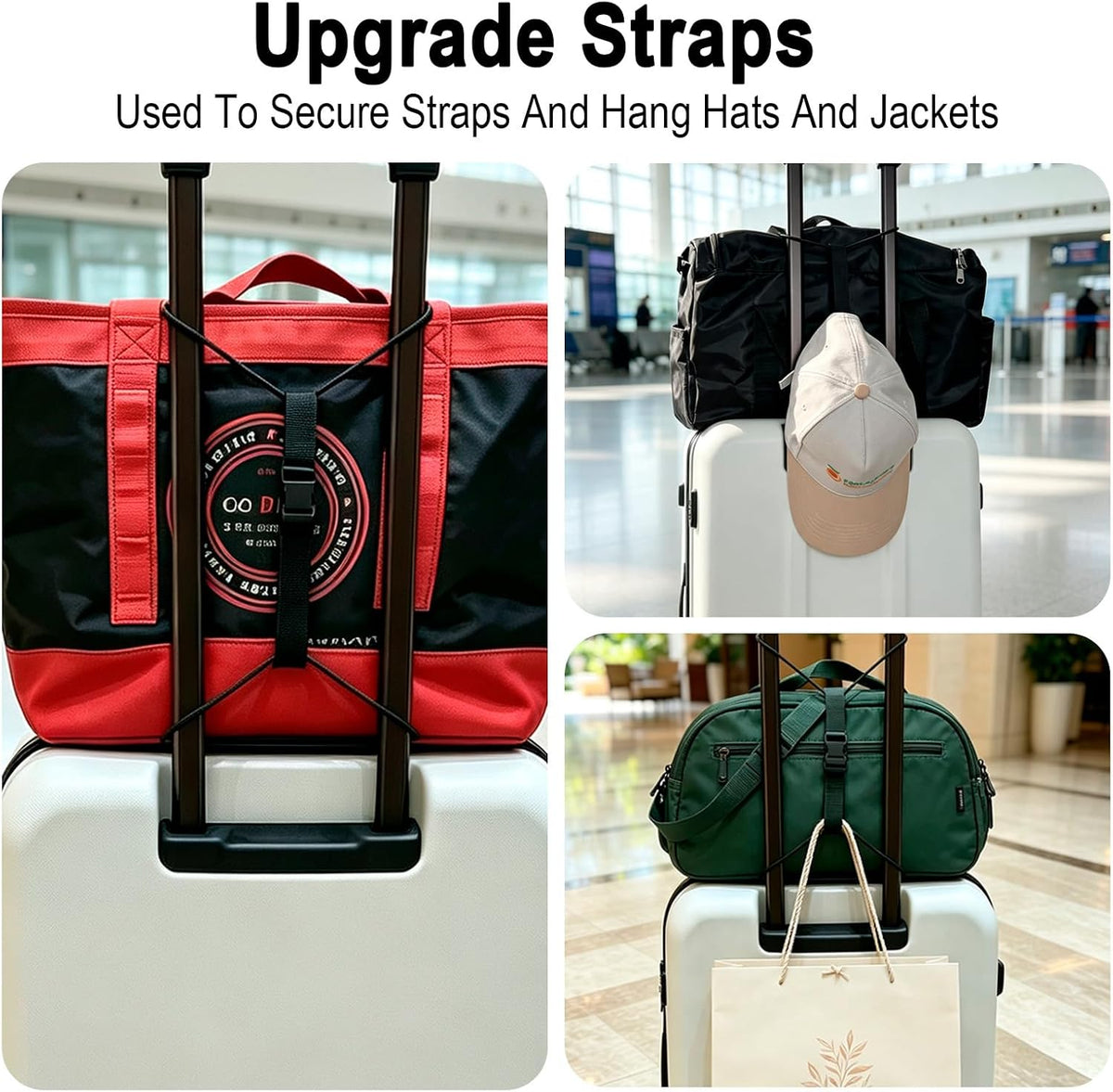 Waterproof Elastic Luggage Straps for Suitcases - Adjustable, Anti-Theft-2 Pcs