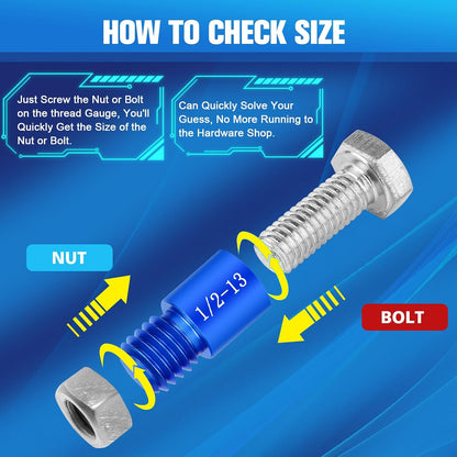 26 Pcs Thread Inspection Gauge Set | Screw Size Identification Tool