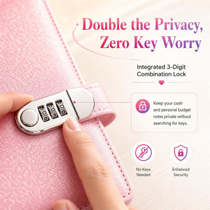 Sparkle Cash Savings Binder with 3 Digit Combination Lock