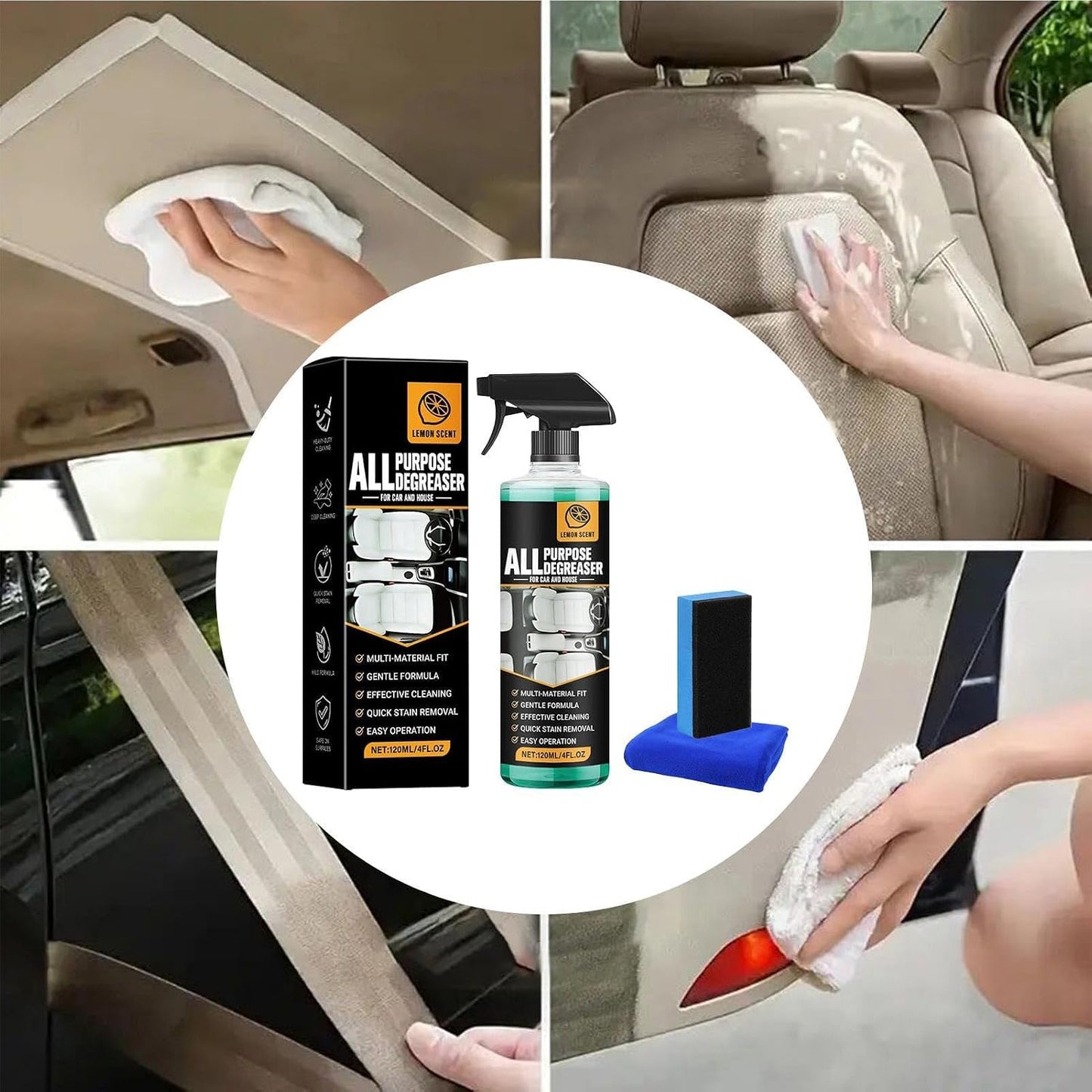 Multifunctional Heavy-Duty Degreasing Spray — Lemon Scent / Rapid Stain Removal